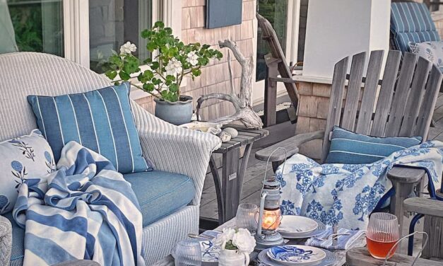 Summer in Maine:  A Coastal Table Setting on the Porch