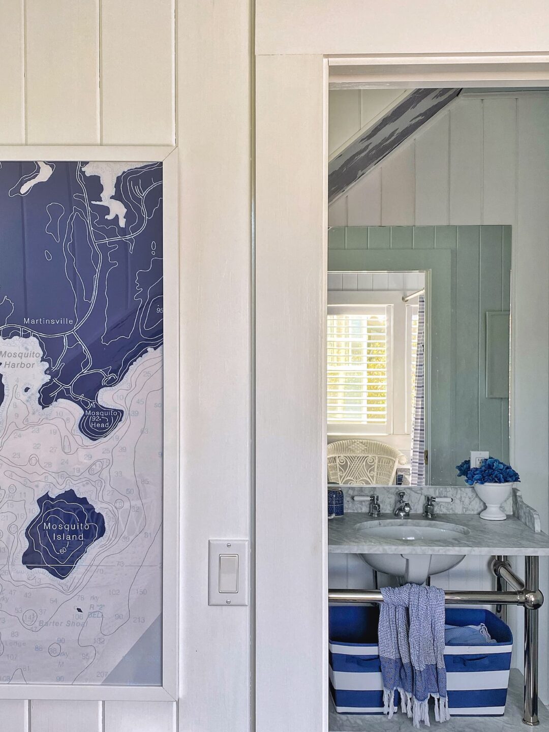 Chart Your Way To A Classic Coastal Bathroom - Molly in Maine