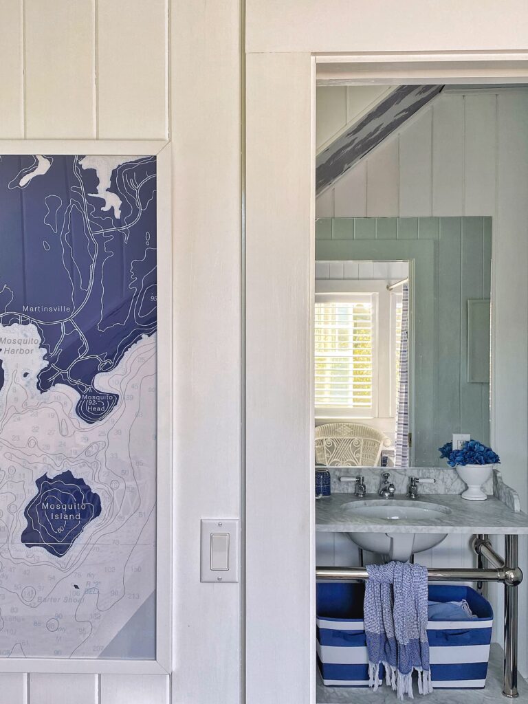 Chart Your Way To A Classic Coastal Bathroom - Molly in Maine