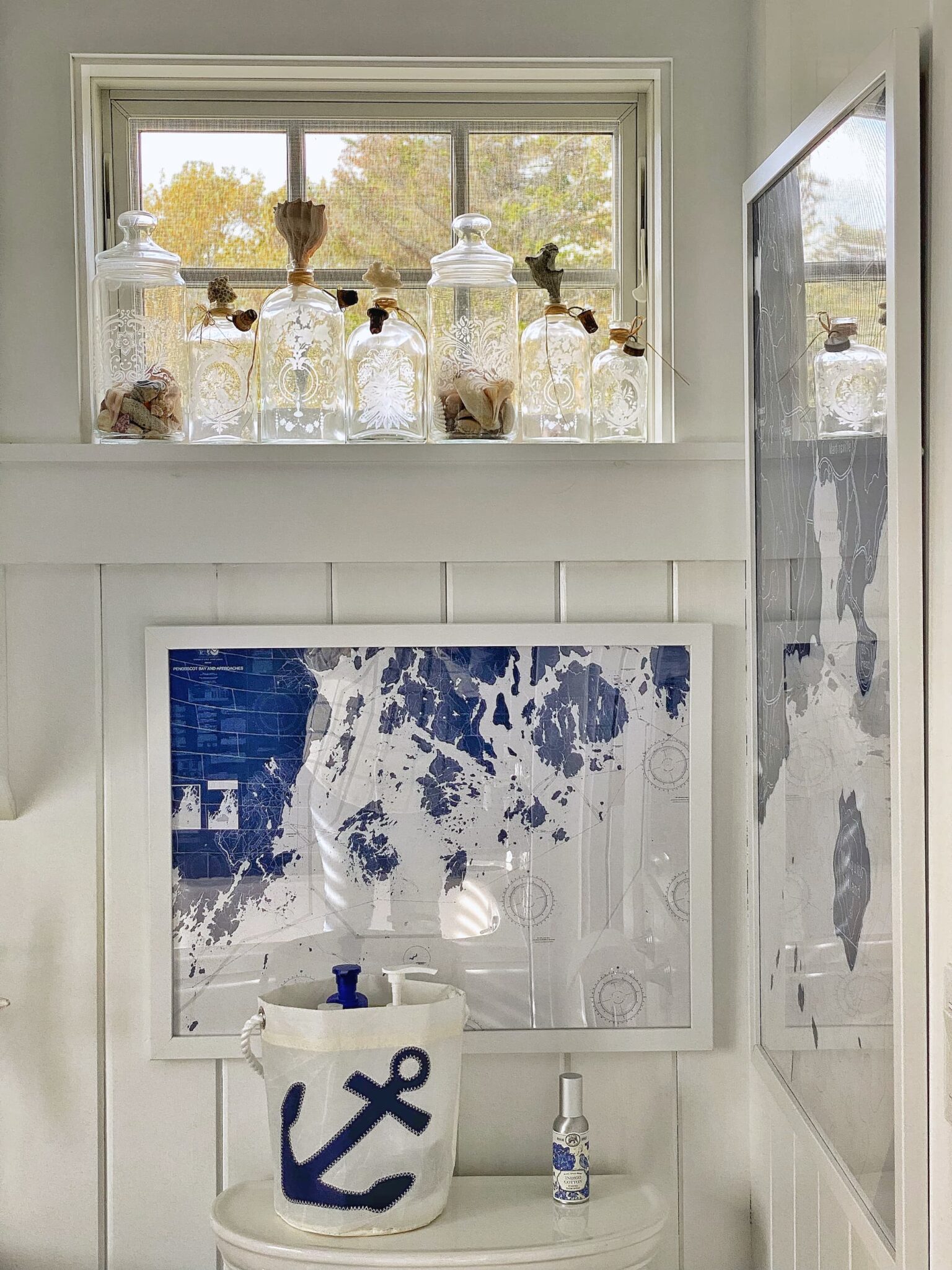 Chart Your Way To A Classic Coastal Bathroom - Molly in Maine