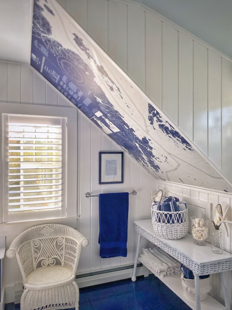 Chart Your Way To A Classic Coastal Bathroom - Molly in Maine