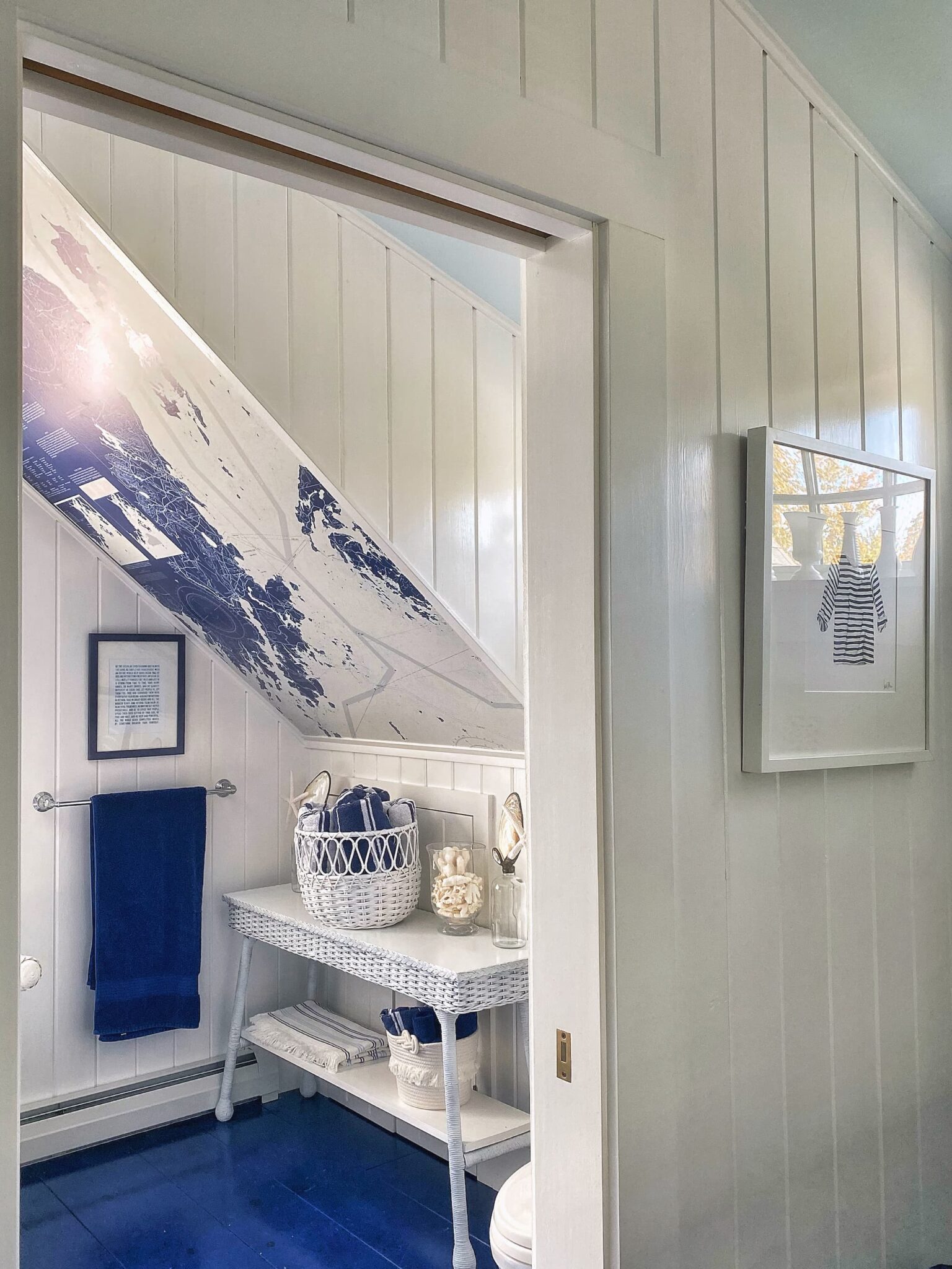 Chart Your Way To A Classic Coastal Bathroom - Molly in Maine