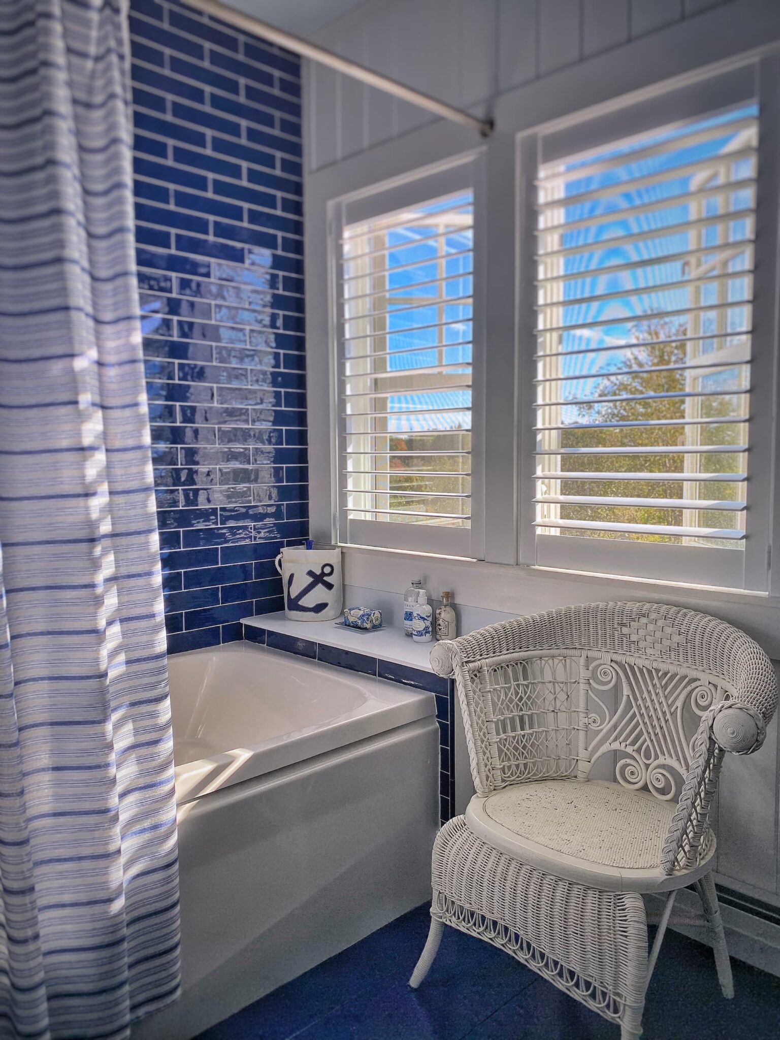 Chart Your Way To A Classic Coastal Bathroom - Molly in Maine
