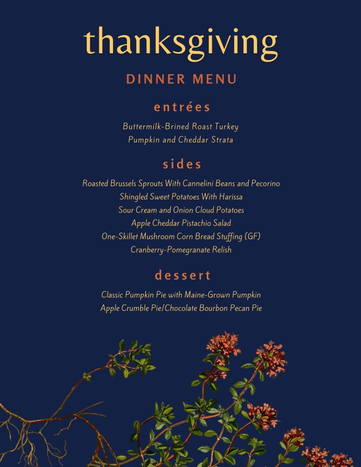 Our Family's Mostly Vegetarian Thanksgiving Menu Molly in Maine