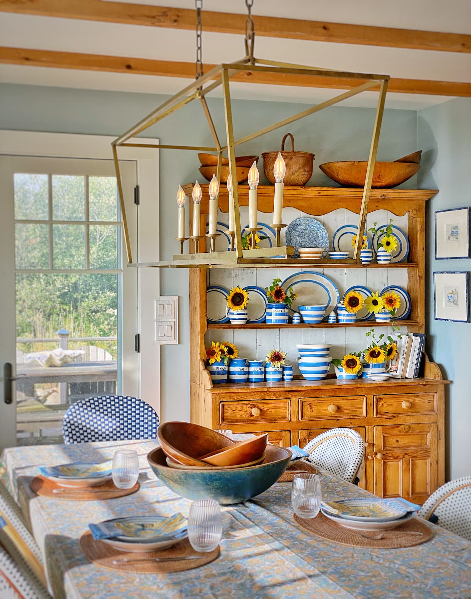 Coastal Blue and White: My Cornishware Hutch - Molly in Maine