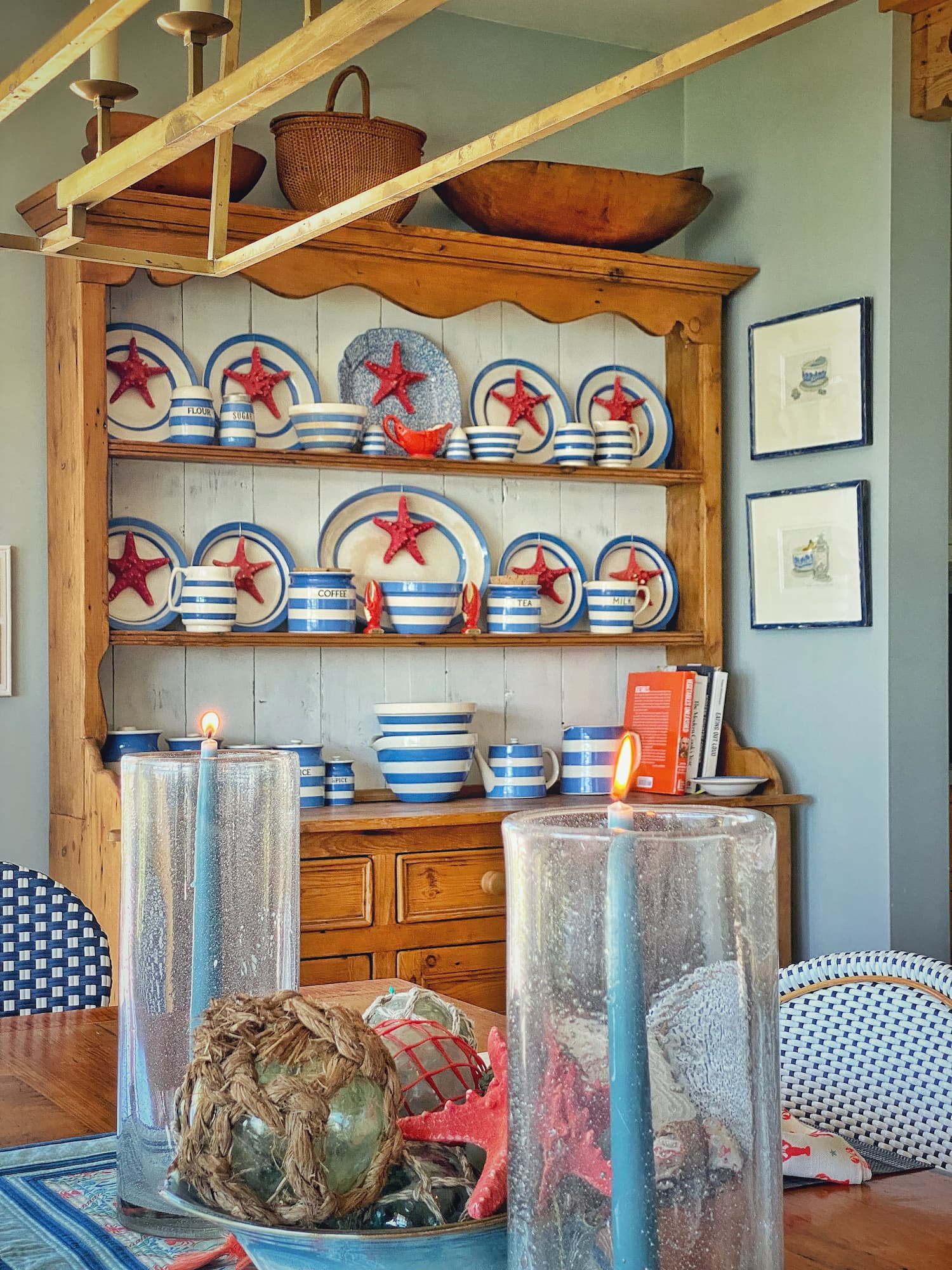 Coastal Blue and White: My Cornishware Hutch - Molly in Maine