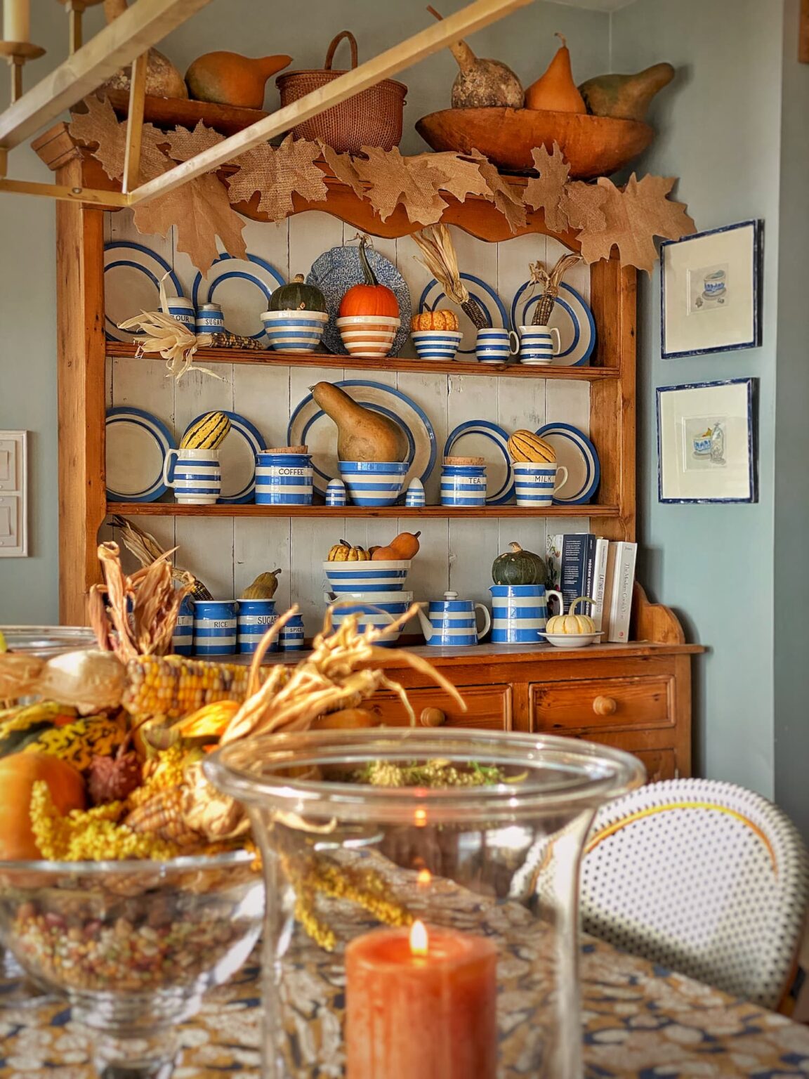 Coastal Blue and White: My Cornishware Hutch - Molly in Maine