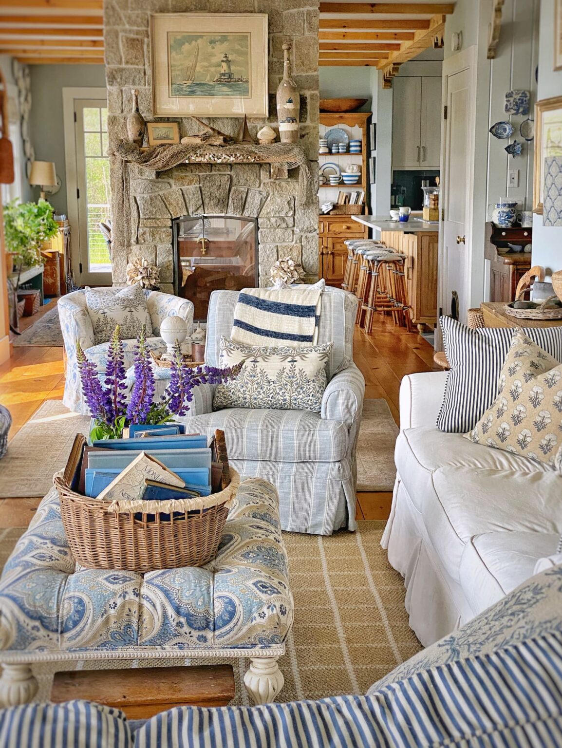 Easy Breezy Coastal Maine Style Our Summer Living Room Molly in Maine