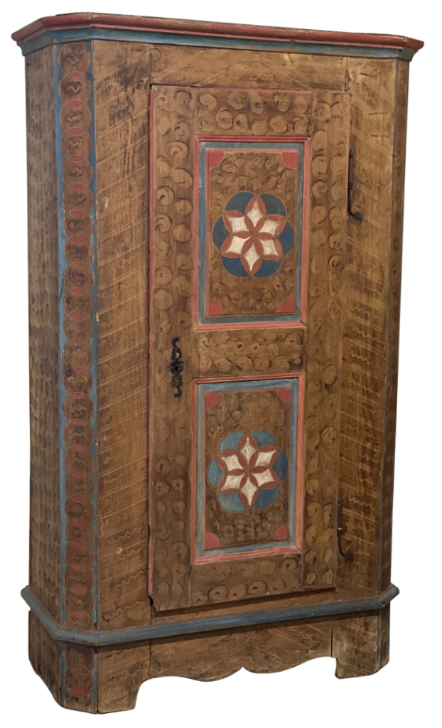 Antique Swedish Folk Art Painted Cabinet