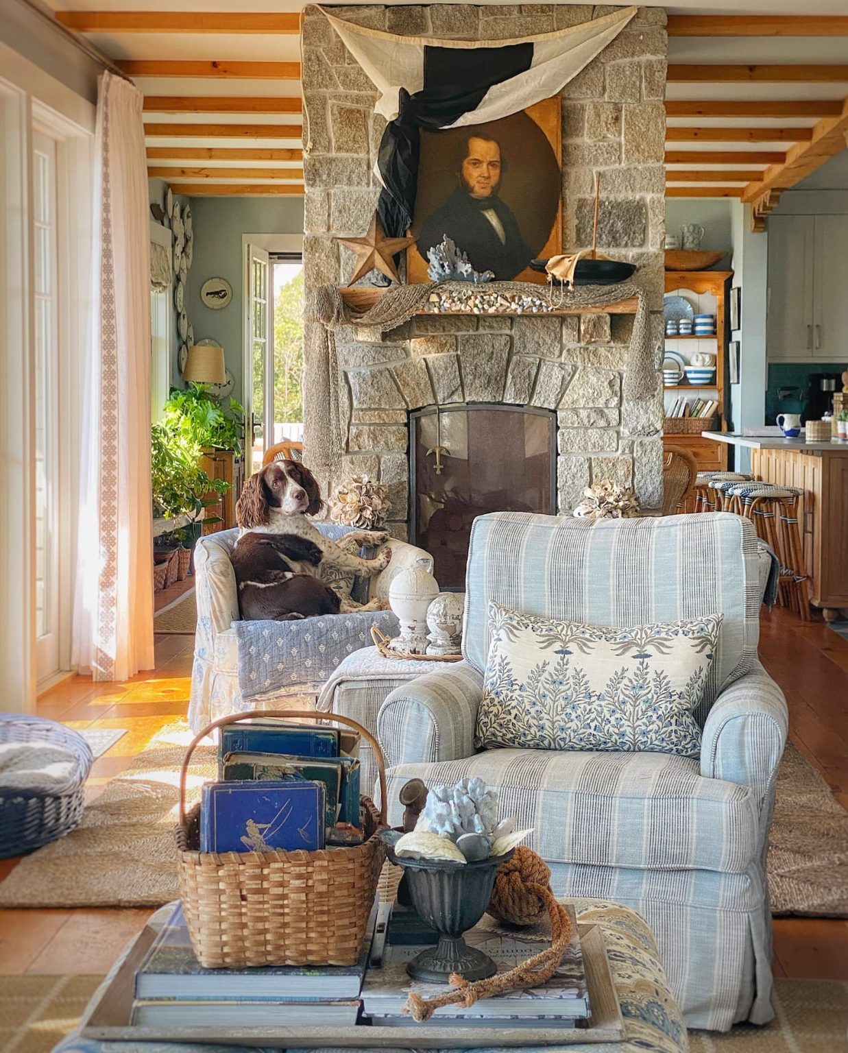 An Antique Portrait Late Summer Mantel Refresh - Molly in Maine