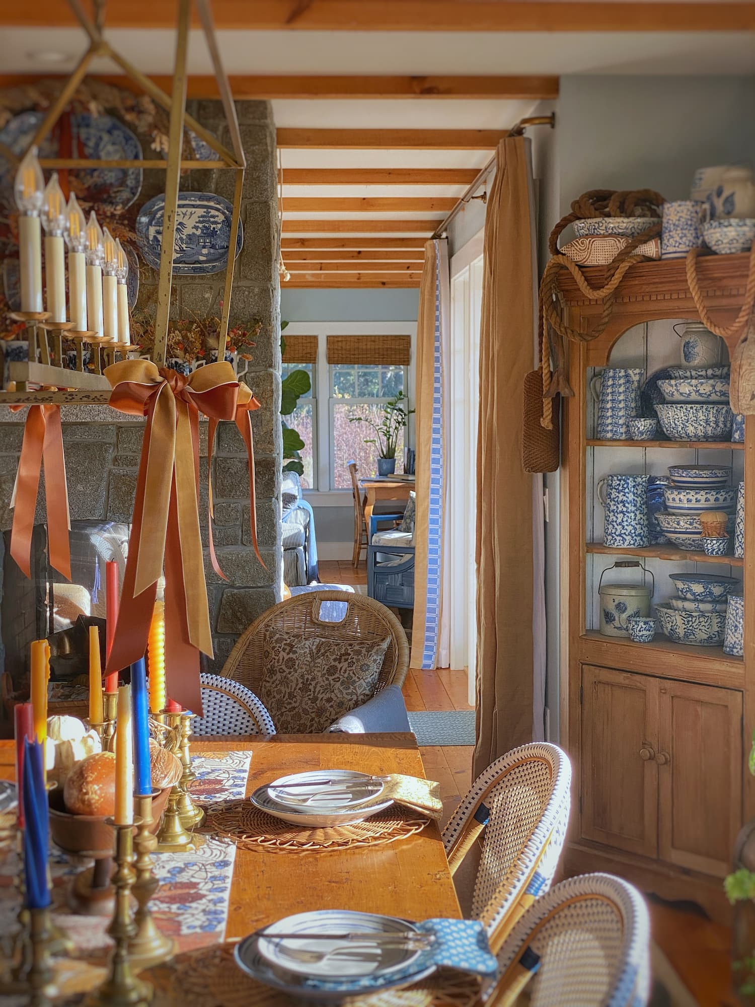 Getting My Table, Mantel, and Hutch Ready For Thanksgiving