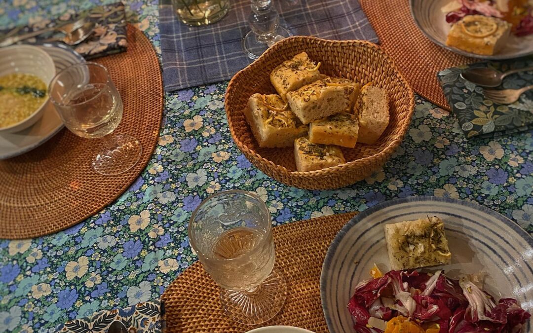 A Cozy Dinner With Friends | Soup, Salad, Focaccia & Cake