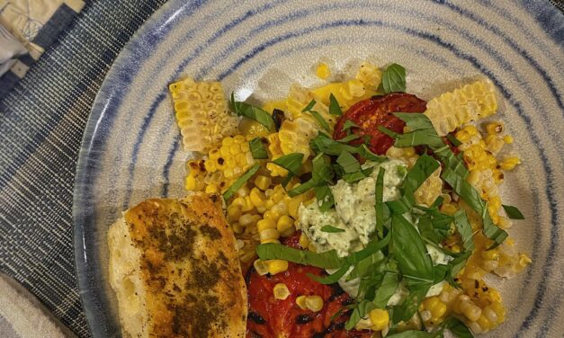 Farm to Table  Polenta with Summer Veggies & Blueberry Tart