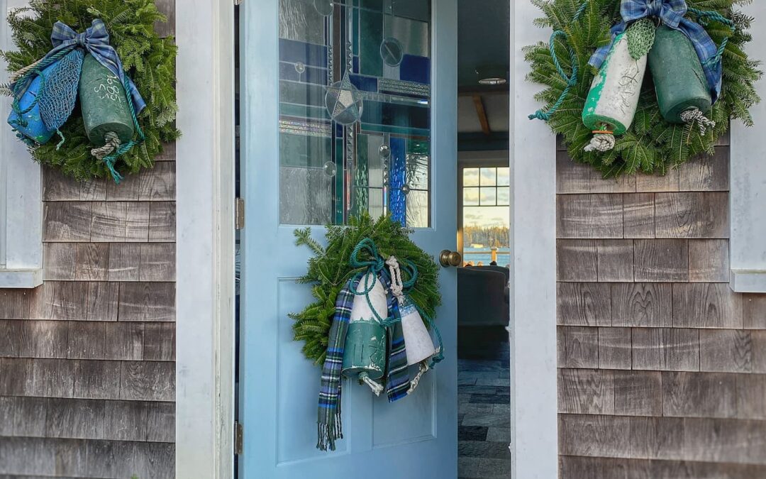 Coastal Christmas Charm | Welcoming Guests With Buoy Wreaths & a Maine-Themed Tree
